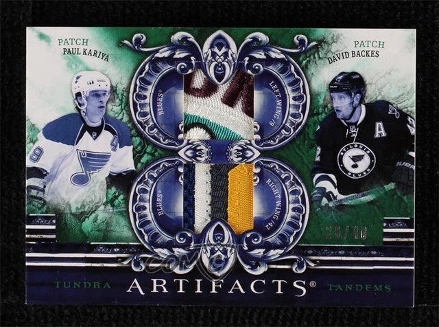 2010 Upper Deck Artifacts Dual Patch Emerald 26/40 Paul Kariya David Backes