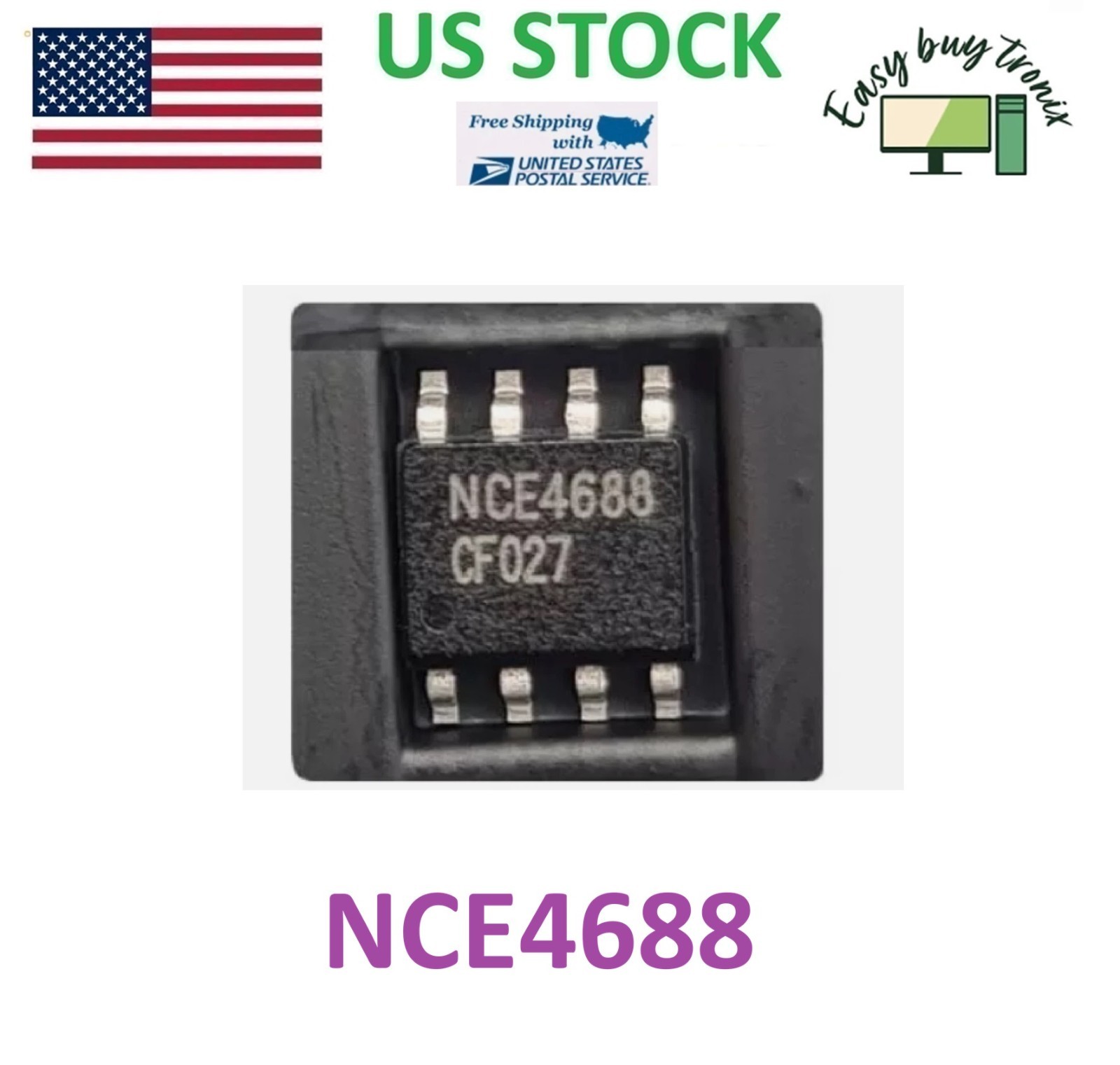 10PCS New NCE4688 60V 6.3A -5A MOS SOP8