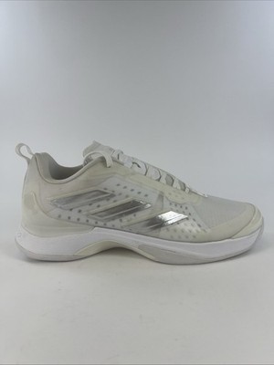 Adidas Avacourt White Silver Metallic Tennis Shoes HQ8404 Women s Size 11