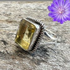 Citrine Gemstone 925 Sterling Silver Ring Handmade Jewelry Ring Gift For Her