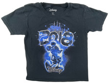Disney 2018 Youth Navy Blue Mickey Mouse T-Shirt Size SMALL 6-7 