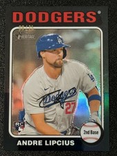 2024 Topps Heritage #699 Andre Lipcius #/75 Black Refractor Rookie RC SP Dodgers