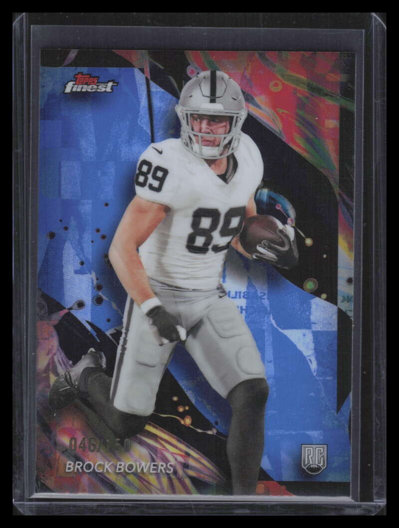 2024 Finest Blue Refractor 182 Brock Bowers Rookie 46/150 Uncommon