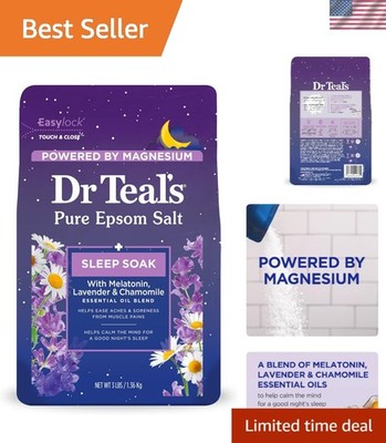 Dr Teal's 3 lb Epsom Salt Soak - Melatonin Sleep Blend for Deep Relaxation