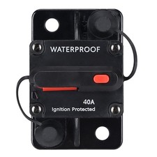 40 Amp Waterproof Circuit Breaker,with Manual Reset,12V-48V DC,for Car 40A