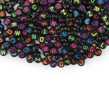 1000pcs 4x7mm Black Acrylic Alphabet Letter Beads for DIY Jewelry Crafts