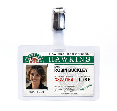 Stranger Things Robin Buckley Hawkins High ID Card Badge Cosplay Halloween