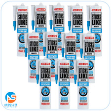 12 x Evo-Stik Sticks Like SH*T, Waterproof Sealant Flexible,White 290ml