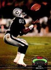 Tim Brown Raiders 1992 Stadium Club Topps Rookie Card 515. rookie card picture