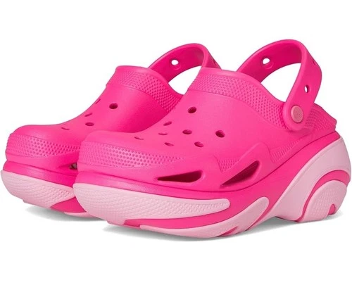NEW Crocs W 8 M 6 Bubble Crush Mega Platform Clog Barbie Pink Slighback Unisex