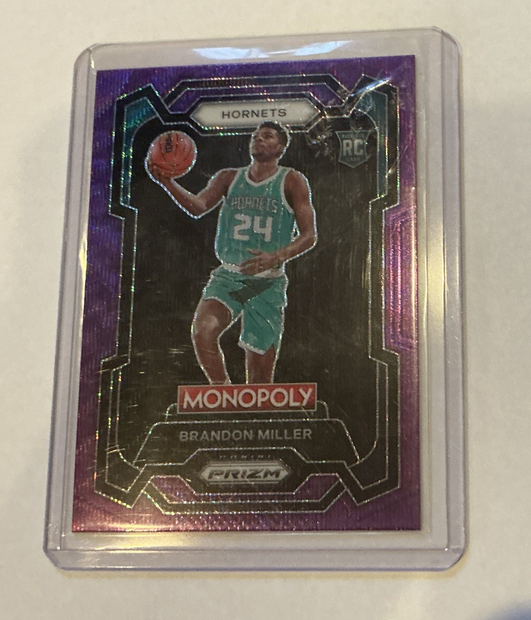 2023-24 Panini Prizm Monopoly Brandon Miller #15 Purple Wave Prizm (RC)