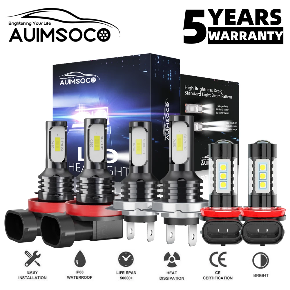 For Hyundai Genesis Sedan 2009-2014 LED Headlight High Low Beam Fog Light Bulbs