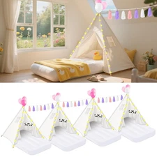 4 Pack Teepee Tent for Kids Girls Slumber Party Tents Bulk Kids Sleepover wit...