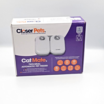 Closer Pets Cat Mate 2 Bowl Automatic Pet Feeder Small Dogs New Open Box Ice Pk