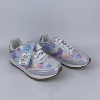 Cat & Jack Ellison Sneakers Shoes Girls Size 4 Purple Tie Dye Low Top Lace Up