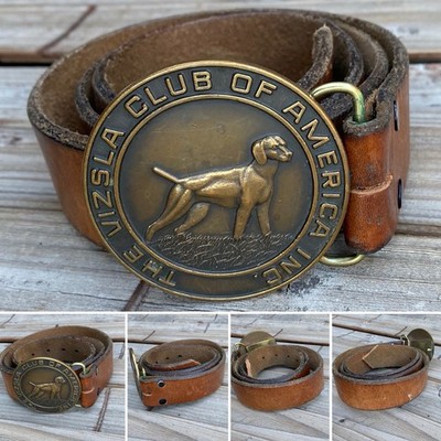 Vintage 1960s 70s Vizsla Club Of America Brass Belt Buckle Jostens Hunting Dog