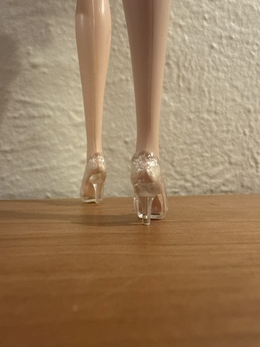 Barbie shoes clear heels Detailed Cinderella Glass Slippers Fits Model Muse - Picture 4 of 8