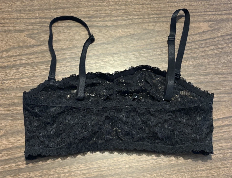 Sutiã Torrid Curves tamanho 0 grande 12 preto sem forro floral renda bralette - Imagem 3 de 4