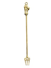 Brass Toasting Fork Vintage With Cat Handle