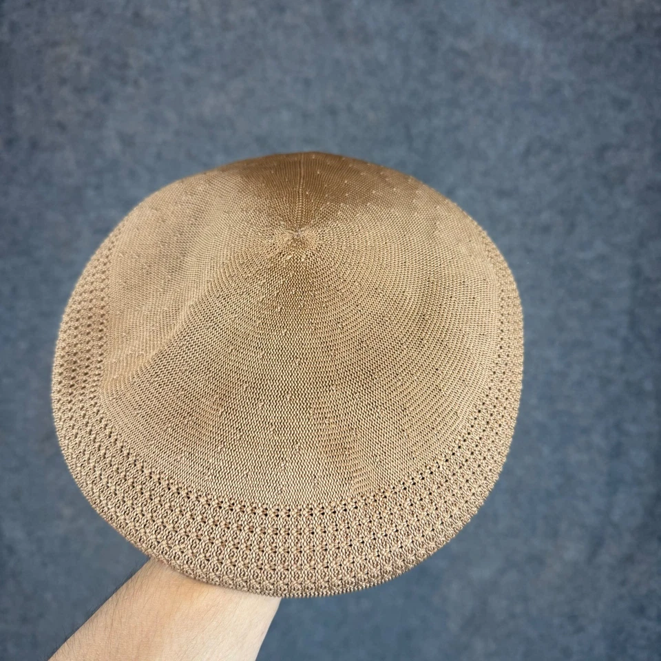 Kangol Tropic 504 Ventair Tan Flat Cap Ivy S Small Kangaroo Logo Unisex - Image 4 of 4