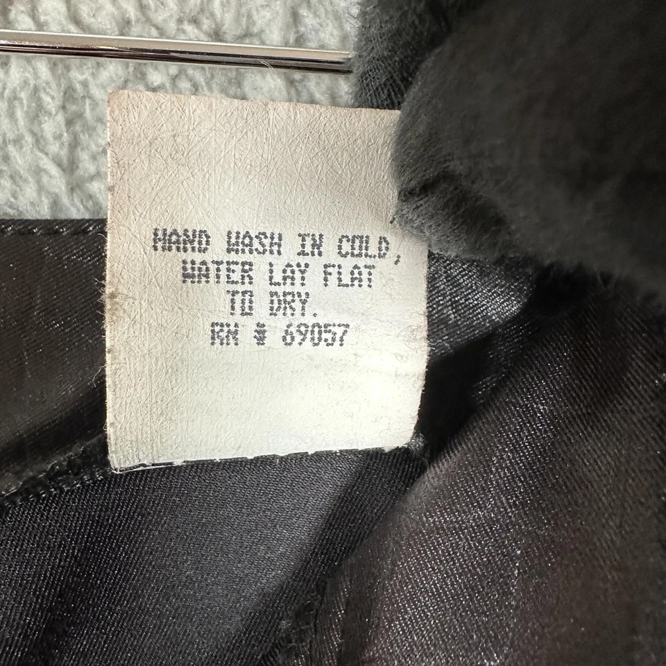 Paris Blues Pants Womens 3 Black Coated Flare Croc Pattern Stretch USA Y2K - Image 4 of 4