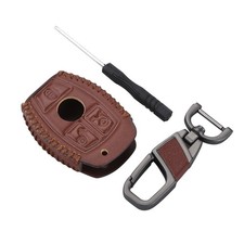 For Mercedes Benz E 3-Buttons Car Remote Key Fob Case Holder Cover Chain i
