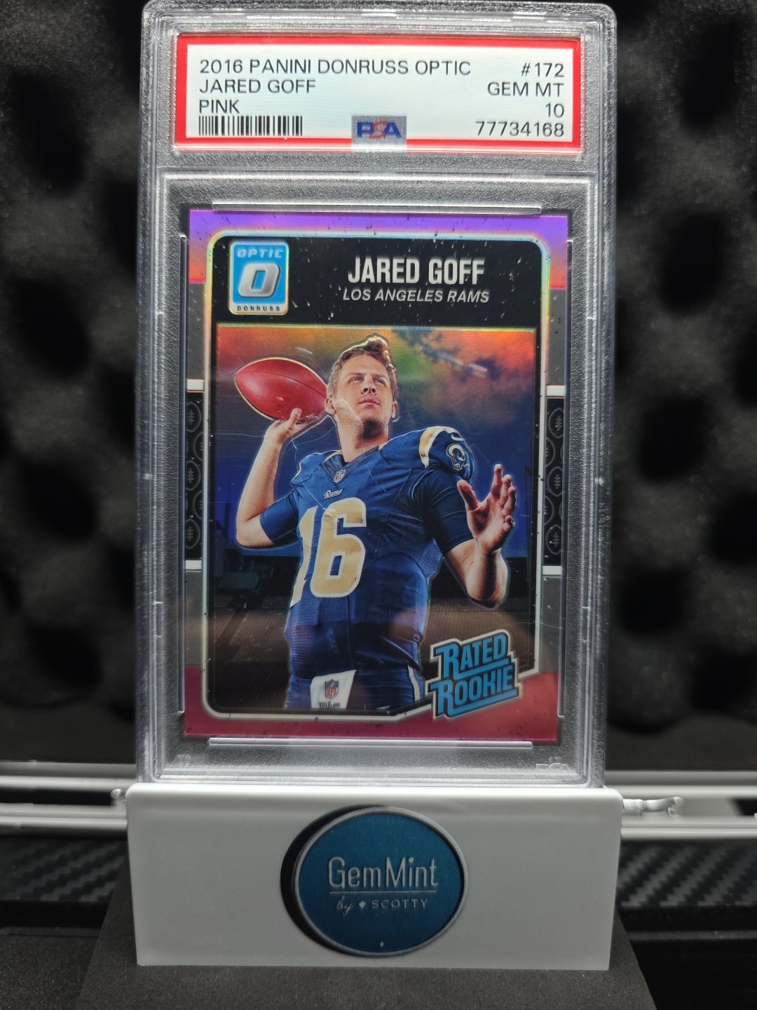 2016 Panini Donruss Optic Jared Goff Rated Rookie Pink PSA GEM 10 RAMS