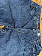 Ariat FR M4  Jeans Men 42x30 Relaxed Boot Medium Dark Wash Distressed Denim