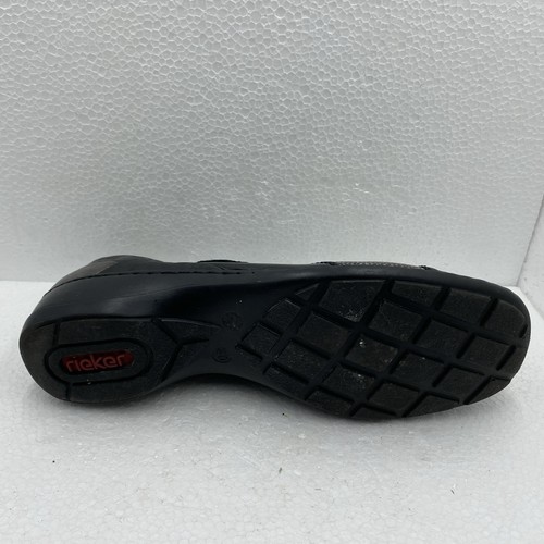 Zapatos Rieker Antiestrés de Cuero Negro Reino Unido 7 UE 40 Damas Gancho Lazo Cierre Táctil - Imagen 17 de 17