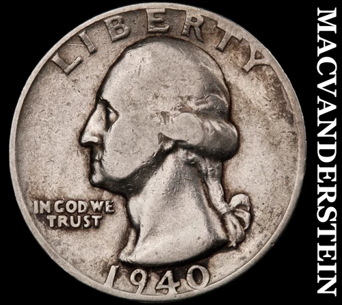 1940-D Washington Quarter- Silver- Semi Key Better Date No Reserve #J4567