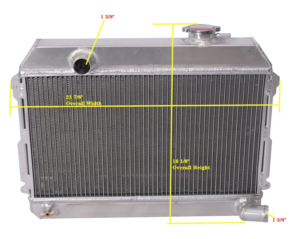 Radiador de refrigeración de 3 filas para camioneta Datsun 620 1972-1973 1,6 L (MT) aluminio DPI487 Foto 2 de 4