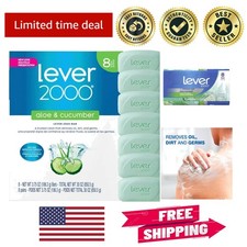 Aloe  Cucumber Refreshing Body Soap - Pack of 8 Bars, Revitalizing Cleanse