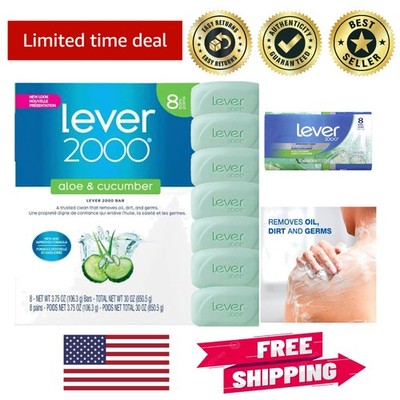 Aloe & Cucumber Refreshing Body Soap - Pack of 8 Bars, Revitalizing Cleanse
