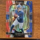 2025 Select Jaxson Dart Premier Level Red & Blue Prizm Shock RC #193 Giants