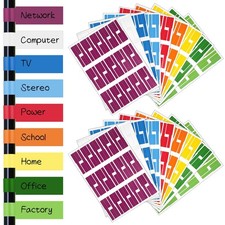 540 pcs Cable Labels, 9 Colors 84 x 26 mm/ 3.31 x 1.02in, Different