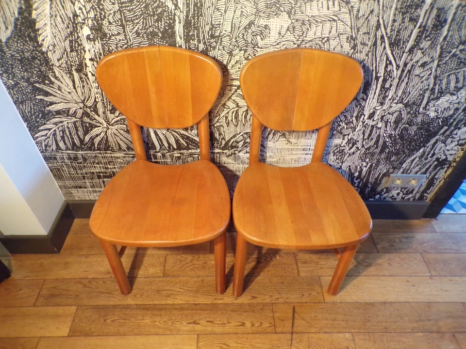 PAIRE CHAISE RAINER DAUMILLER-PIN-DESIGN 1960-70-scandinave-2 - Photo 3/4