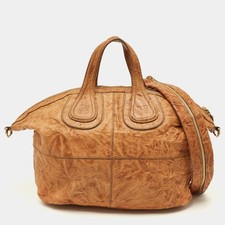 Borsa Givenchy Nightingale in pelle marrone medio testurizzata