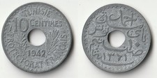 1942 Tunisia 10 centimes coin #2