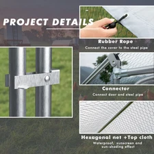 BOSSIN Bold Chicken Coop Run Large Metal Chicken Pen Outdoor,Poultry Cage Heavy