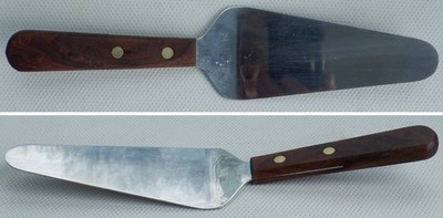 Vintage Kuchen Tortenheber HALCO Japanisch Kitchenalia Utensil Holz Stahl Retro