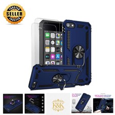Blue For iPod Touch 5 6 7th Gen Heavyduty Armour Shockproof Cover Tempered Film