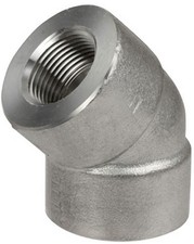 2" 3000 LB. NPT Thread 45-Degree Elbow F304/L Stainless Steel Pipe Fitting