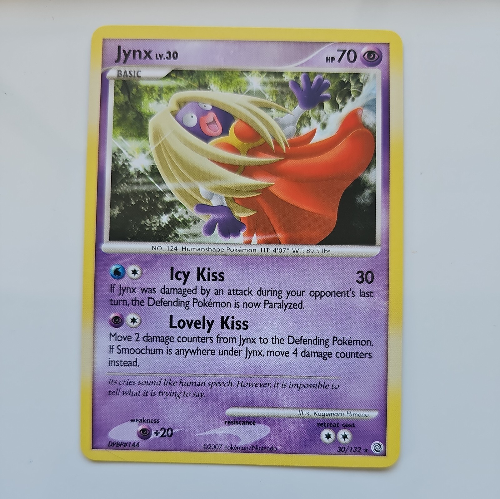 Jynx 30/132 Non-Holo Rare Secret Wonders 2007 Pokémon Card