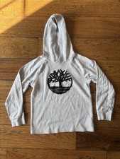 Timberland Boys Hooded Thermal Top with Tree Logo - Light Gray Size 6