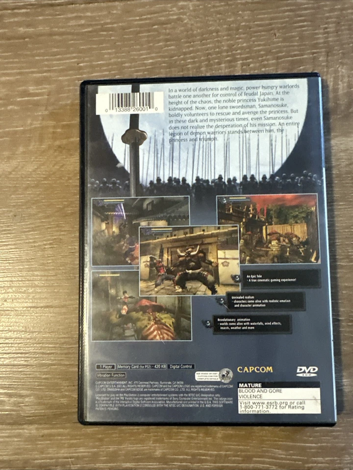 Onimusha Warlords Black Label PS2 Sony PlayStation 2 Complete Tested  - Image 3 of 4