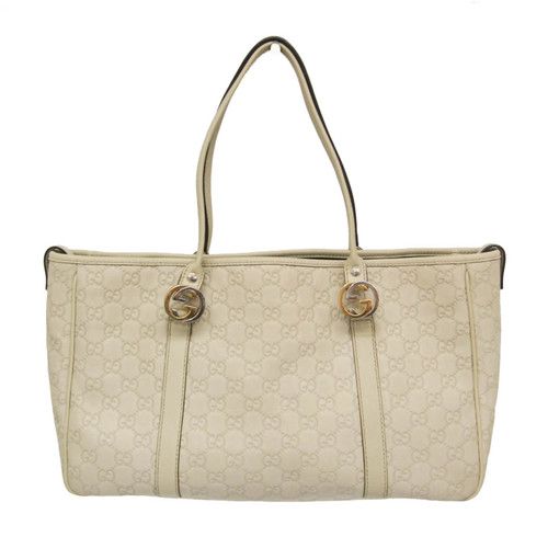 Gucci Guccissima GG Twins 232957 Women's Leather Tote Bag Off-white BF595307