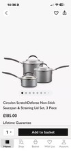 Image of Circulon ScratchDefense Extreme Non-Stick 3 Piece Saucepan & Lid Set RRP £184.99