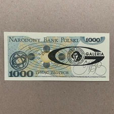 Large Overprint COPERNICUS Atomic Poland 1000 ZLOTYCH P-146 1982 Polish Money