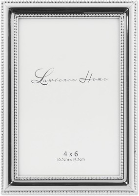 Lawrence Frames 510746 4x6 Metal Picture Frame Silver-Plate with 4x6, Silver 