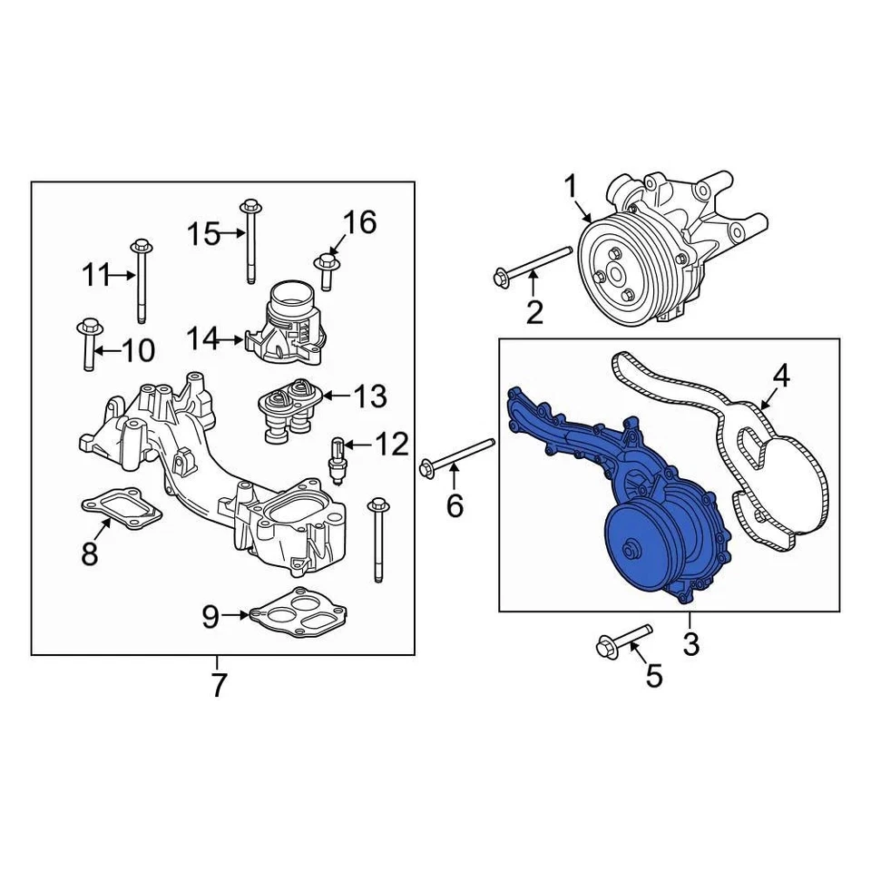 For Ford F-250 Super Duty 2011-2016 Ford BC3Z8501A Engine Water Pump Foto 2 de 2